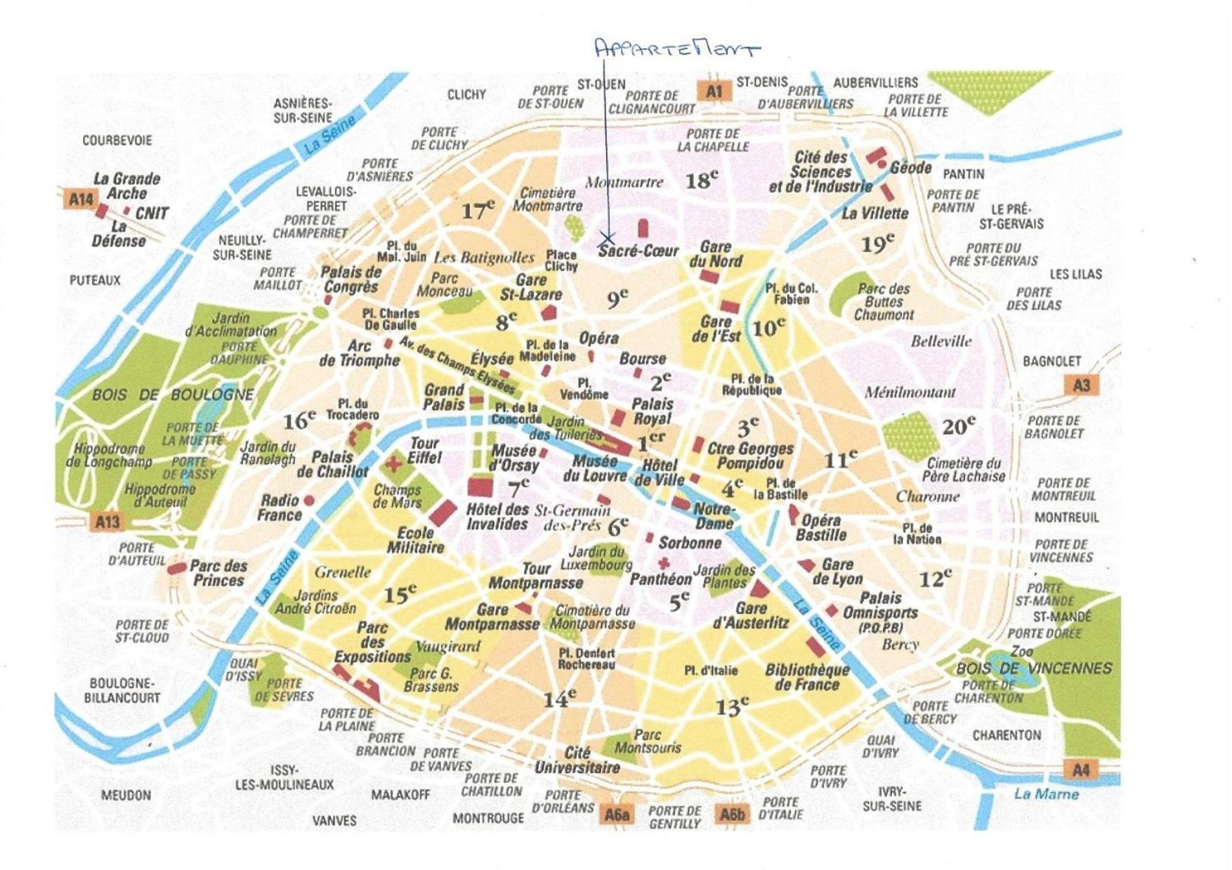 Апартаменты Paris Sacre Coeur Montmartre Et Tour Eiffel, 8 People, Экстерьер фото